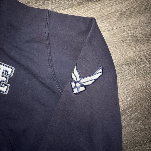 U.S. Air Force Navy Blue and Gray Pullover Drawstring Hoodie - Picture 3 of 10